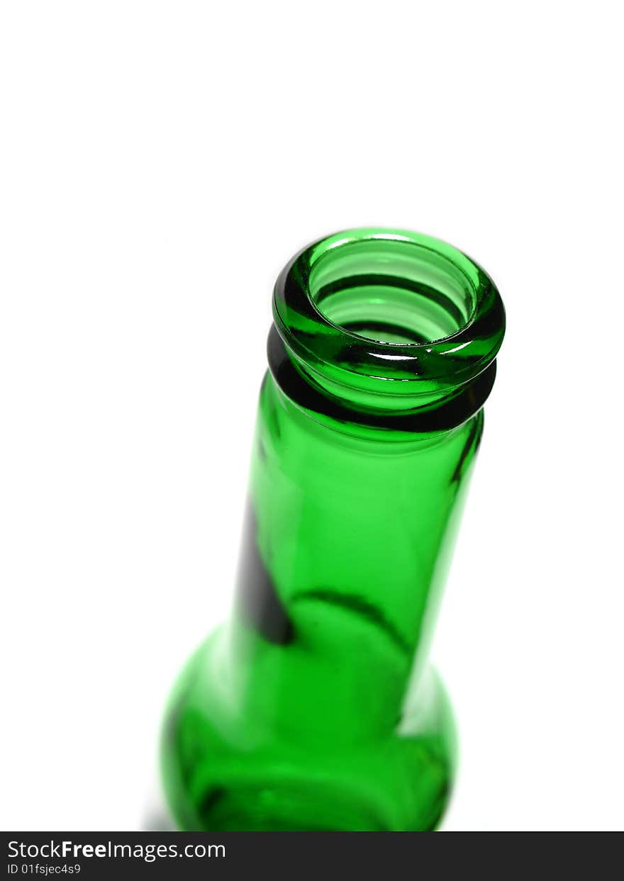 Detail of green beer bottle