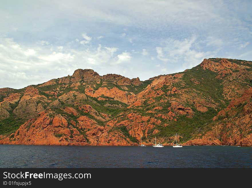 the natural reserve of Scandola in Corsica. the natural reserve of Scandola in Corsica