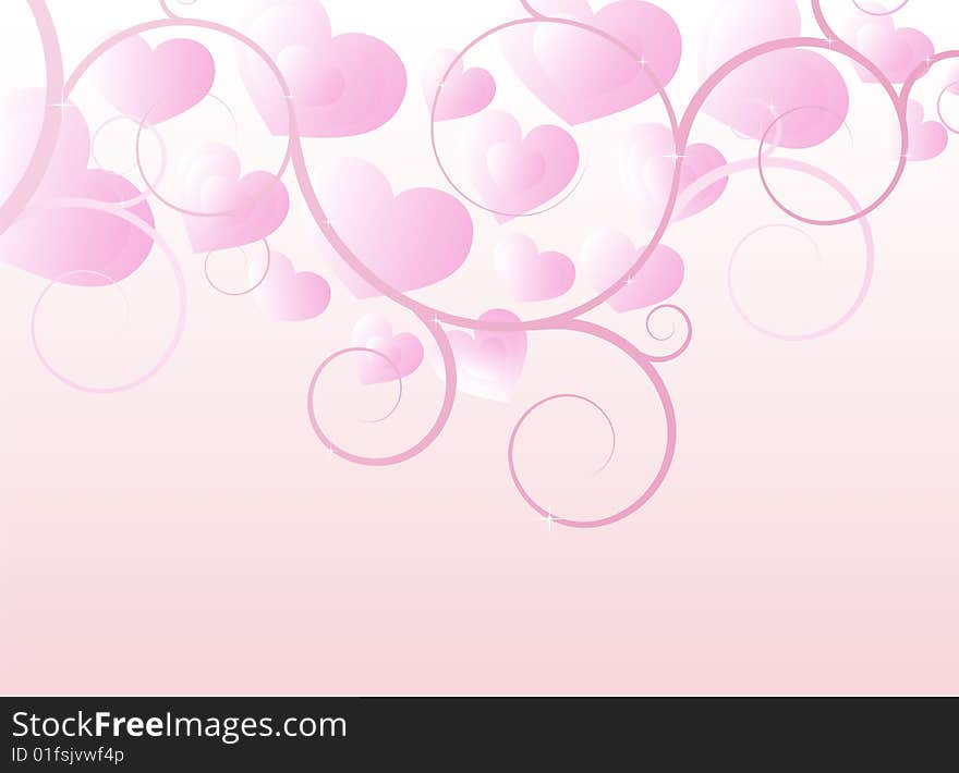 Pink ornate heart design vector.