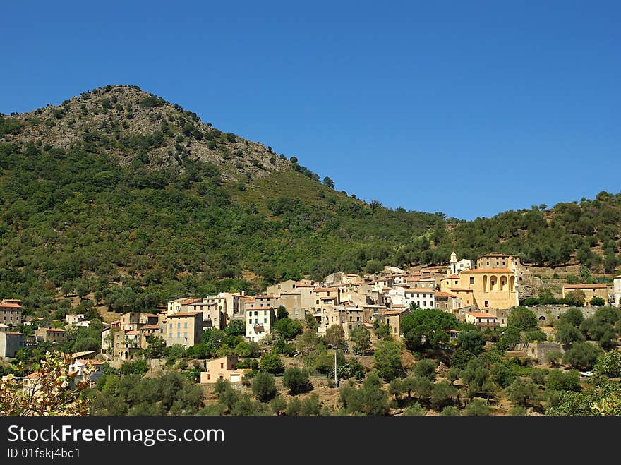 Corsica landscape - village