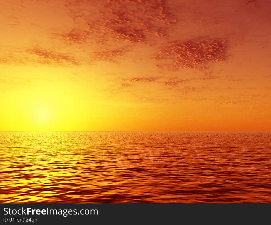 Beautiful sunset over the sea. Beautiful sunset over the sea