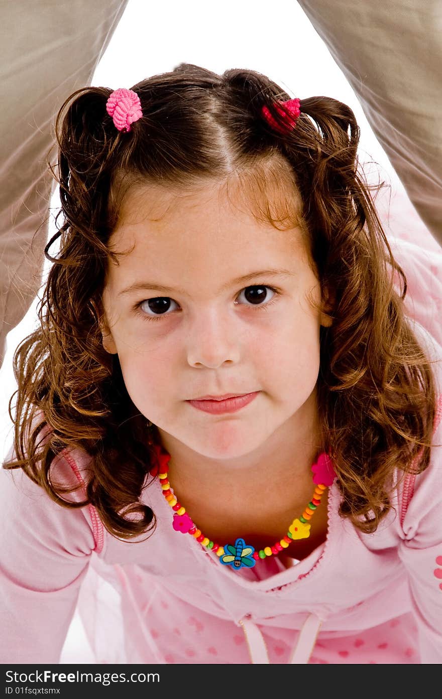 Adorable little girl posing isolated with white background