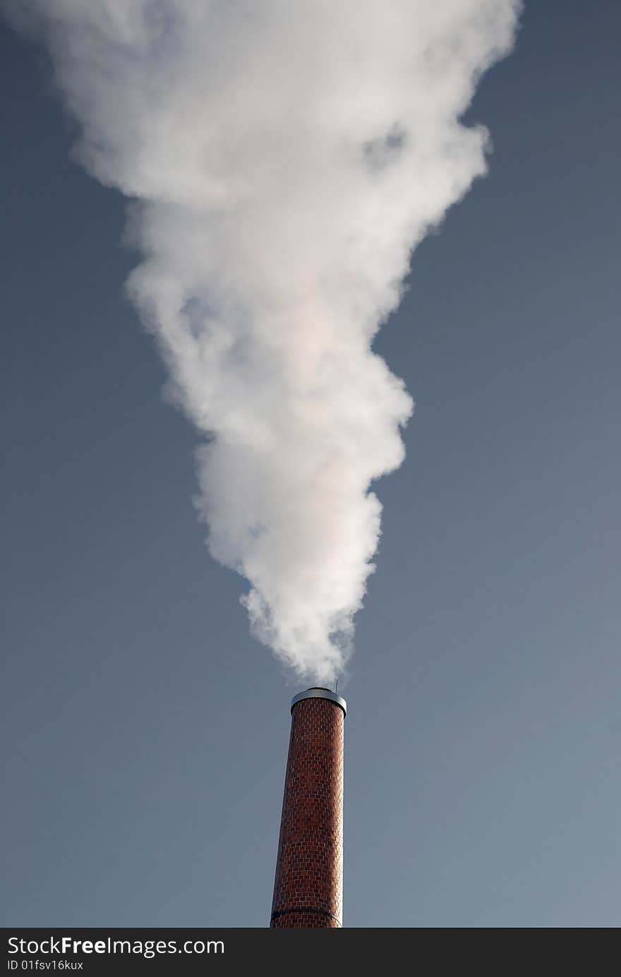 Pollution smoke from industrial factory chimney. Pollution smoke from industrial factory chimney