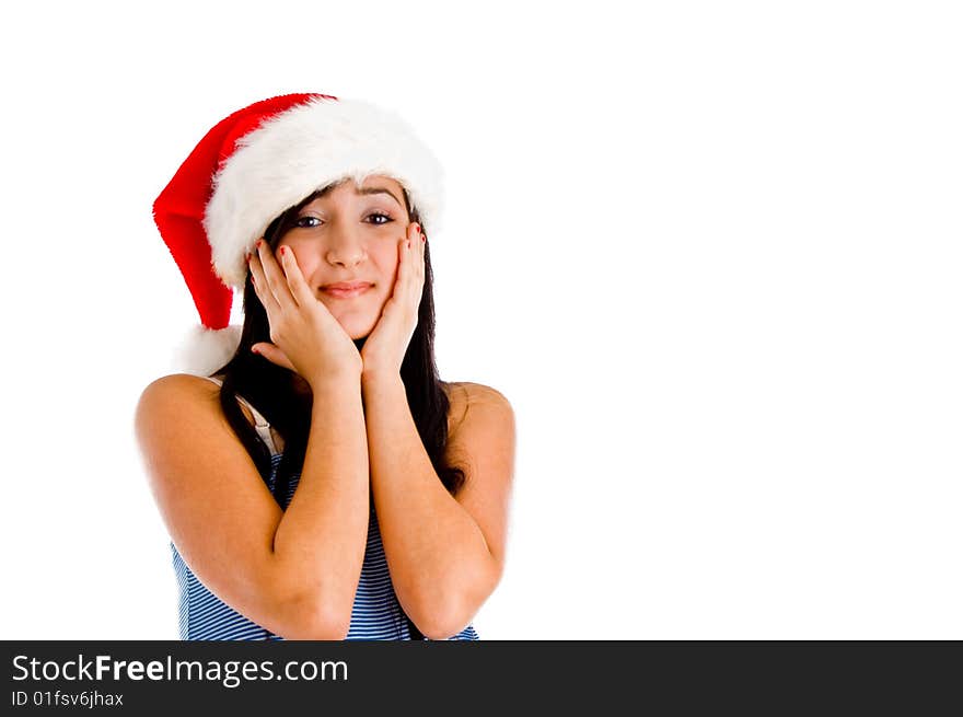 Female Wearing Christmas Hat