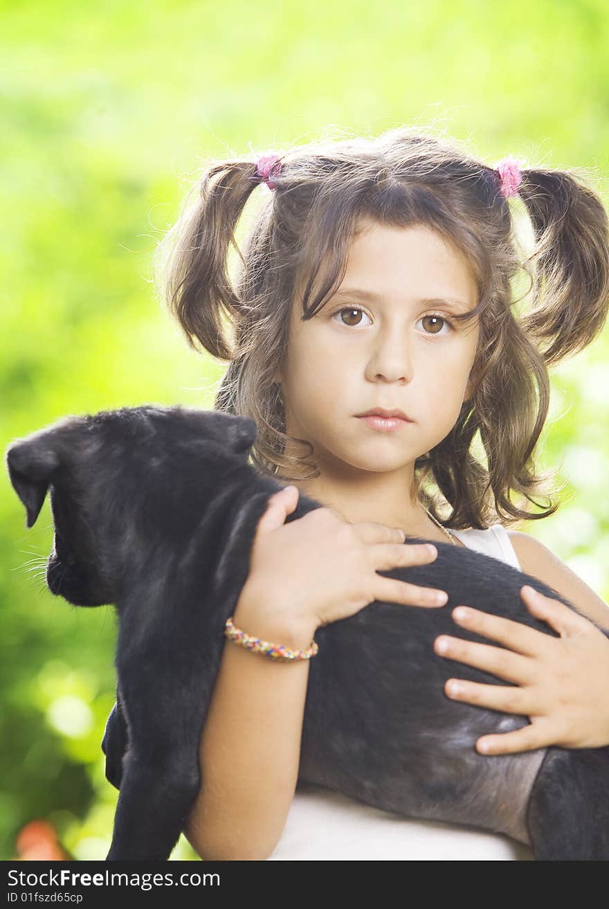 Portrait of little girl having good time in summer environment. Portrait of little girl having good time in summer environment