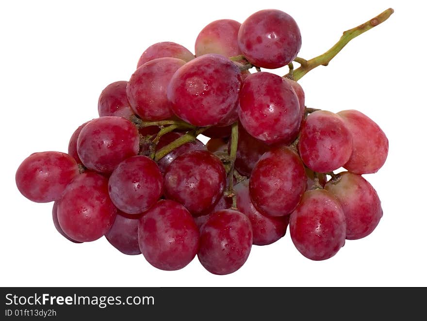 Purple grape on white background