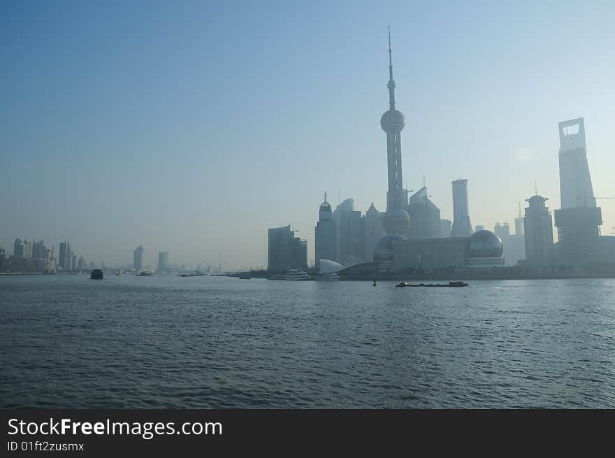 The skyline of the city of Shanghai. The skyline of the city of Shanghai