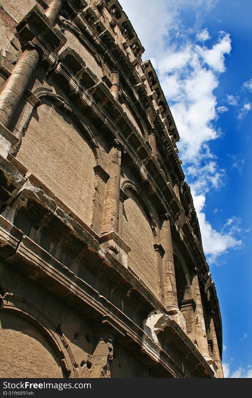 Wall of coliseum in Rome