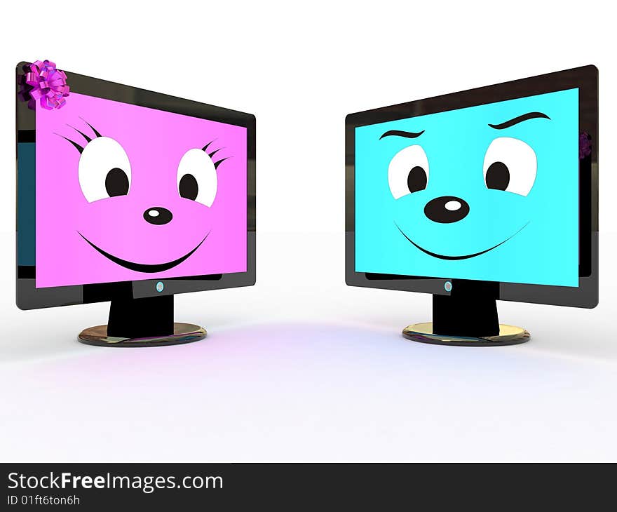 Isolated high definition displays on white background. Isolated high definition displays on white background.