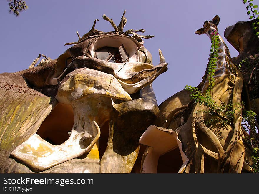 The crazy house, a folly in Dalat in Vietnam