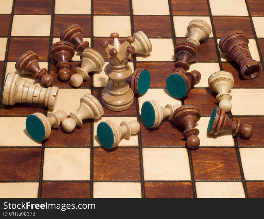 Chess battle, chess king winning