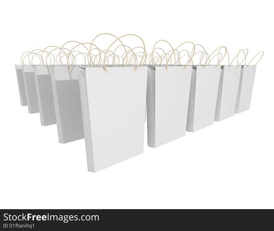 Paper packages isolated on a white background