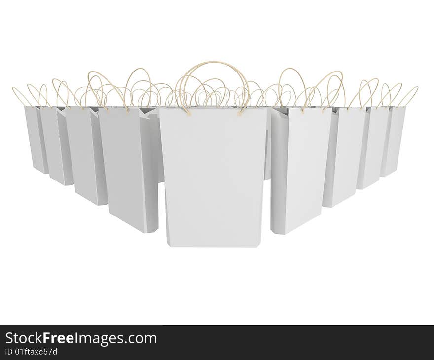 Paper packages isolated on a white background. Paper packages isolated on a white background