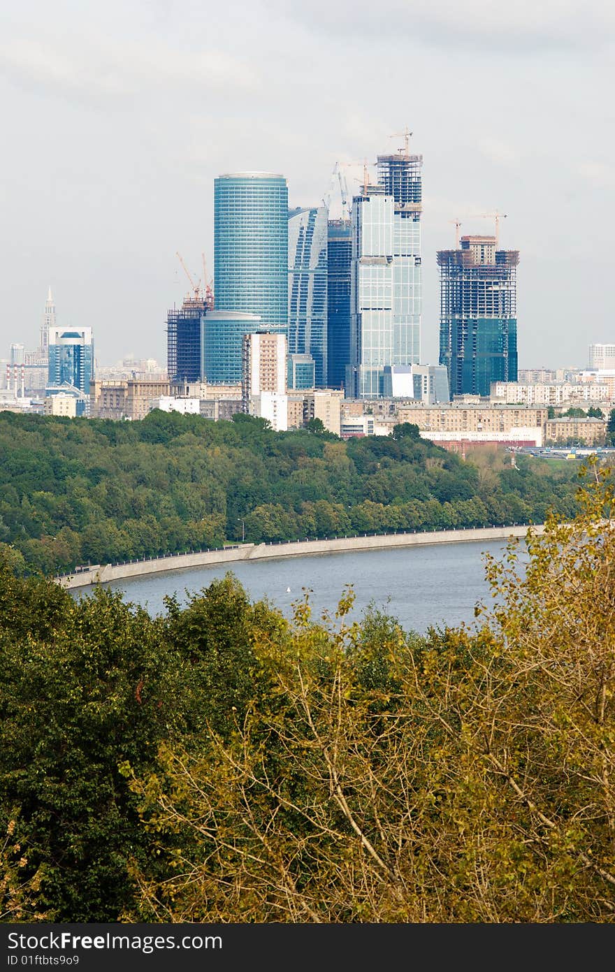 Construction of a skyscraper in Moscow