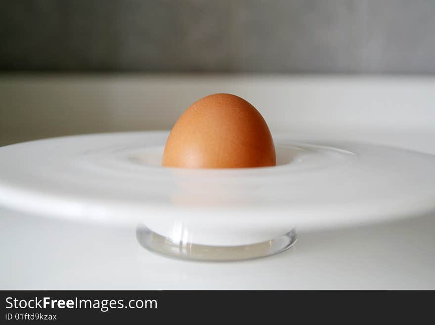 The egg in a withe dish