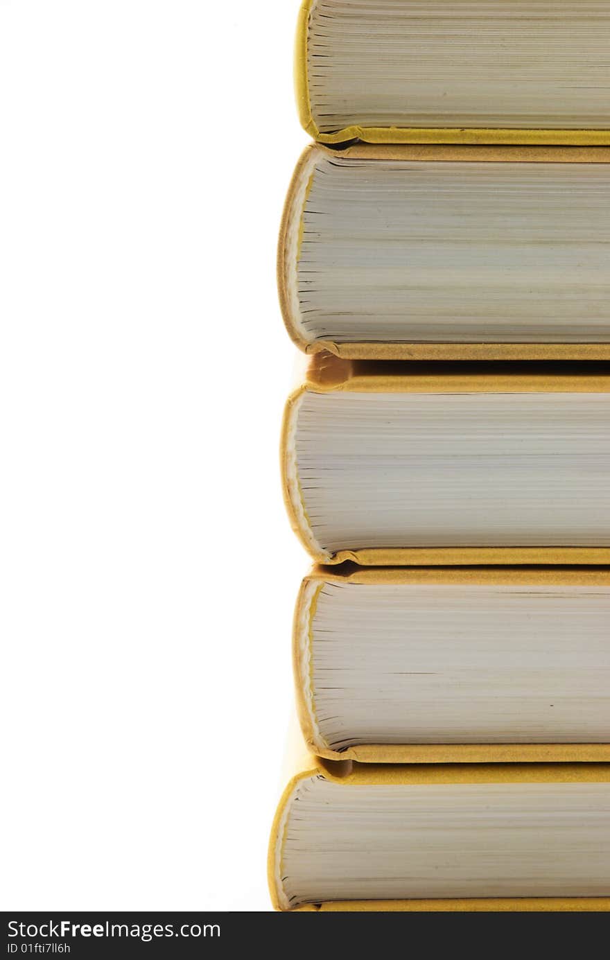 Stack of books on the white background