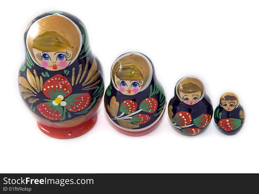 Russian dolls standing in a row