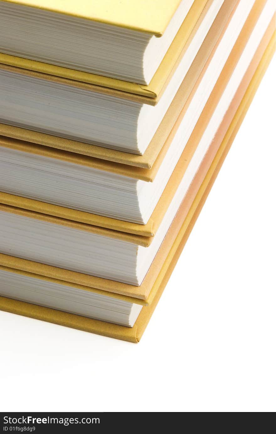 Stack of books on the white background