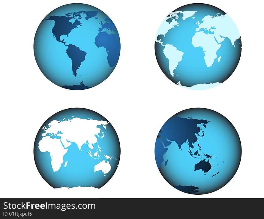 Vector of world map, globe illustrated