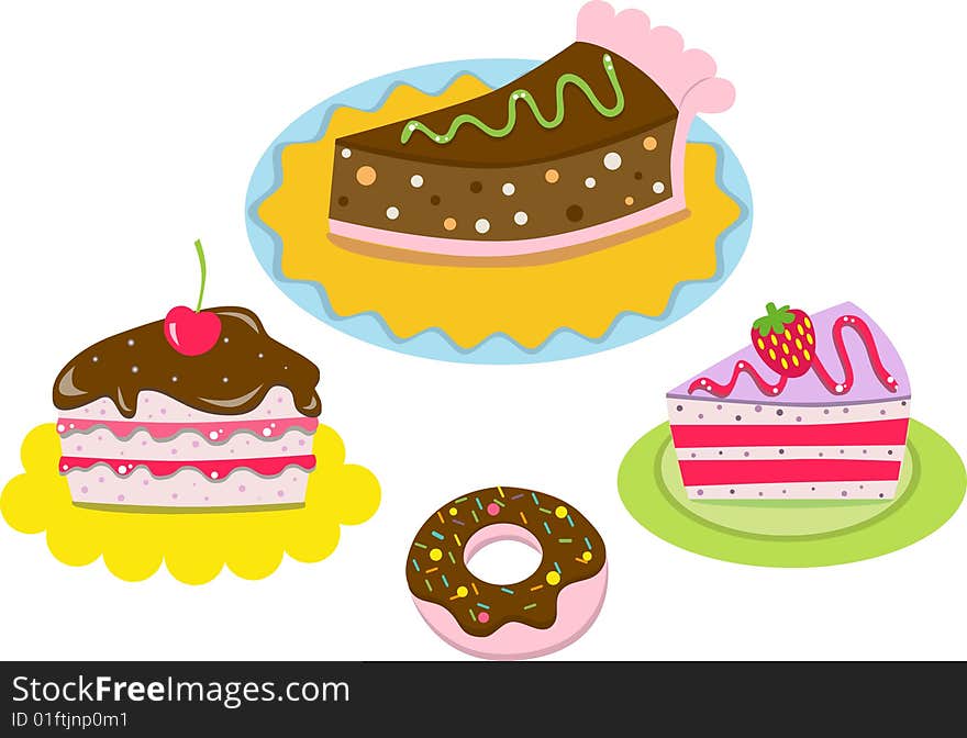 Vector drawing of  cake