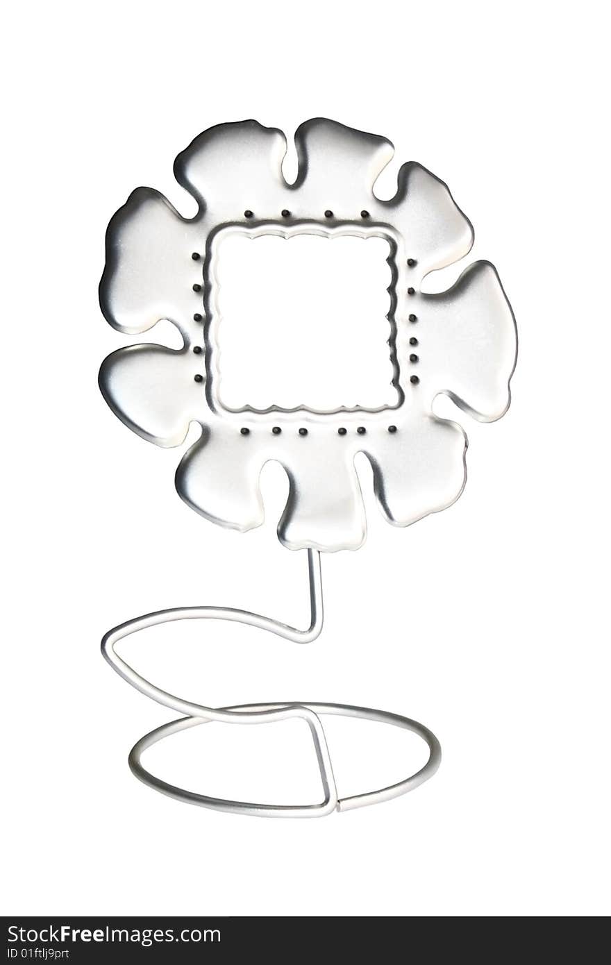 Isolated metal photo frame on the white background