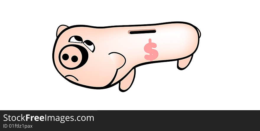 Small piggy bank by crisis vector