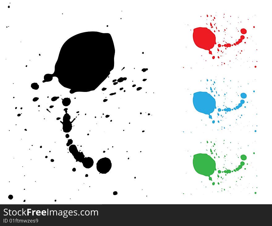 Ink splash various colors illustration. Ink splash various colors illustration