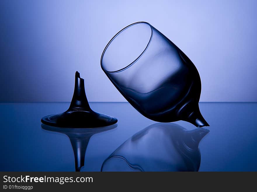 Glass On Blue Background 3