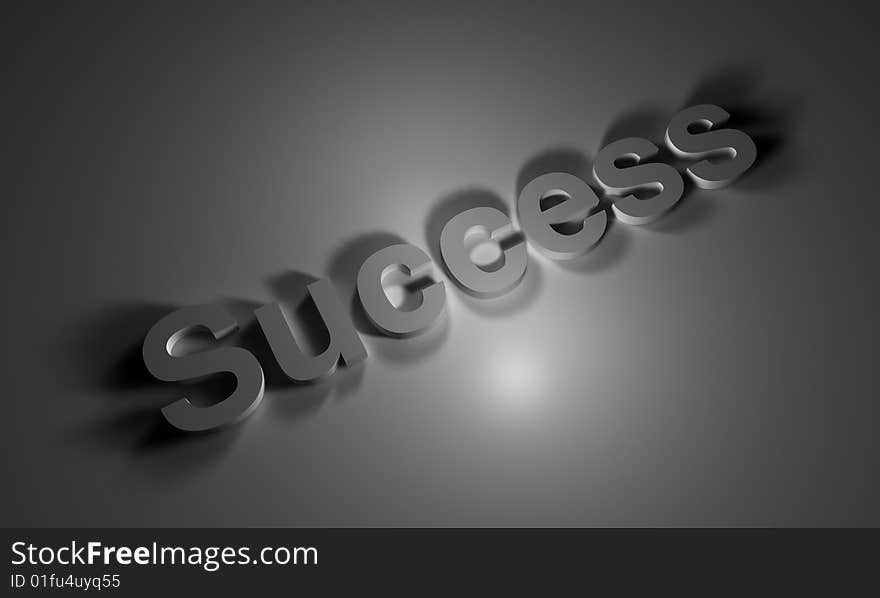 3D rendering of word Success