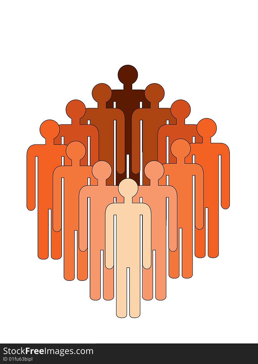 Illustration of a group of people from different races. Illustration of a group of people from different races