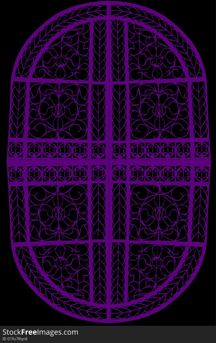 Abstract Oval Violet Decoration