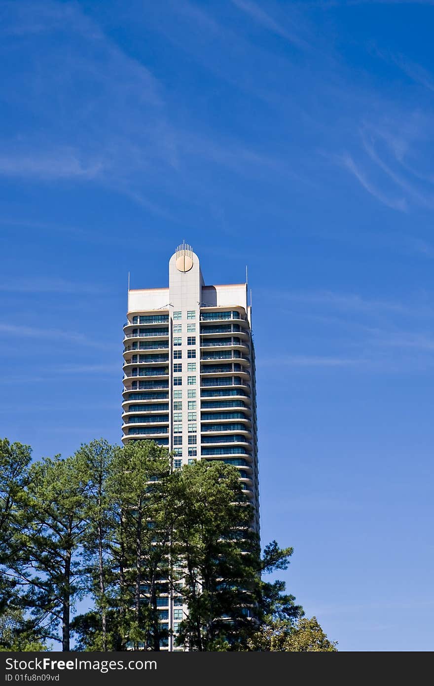 Condo Balconies In Blue Sky