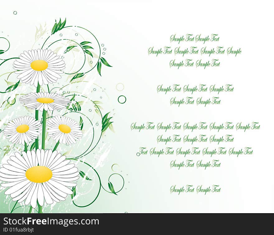 Illustration of background with flowers and text. Illustration of background with flowers and text