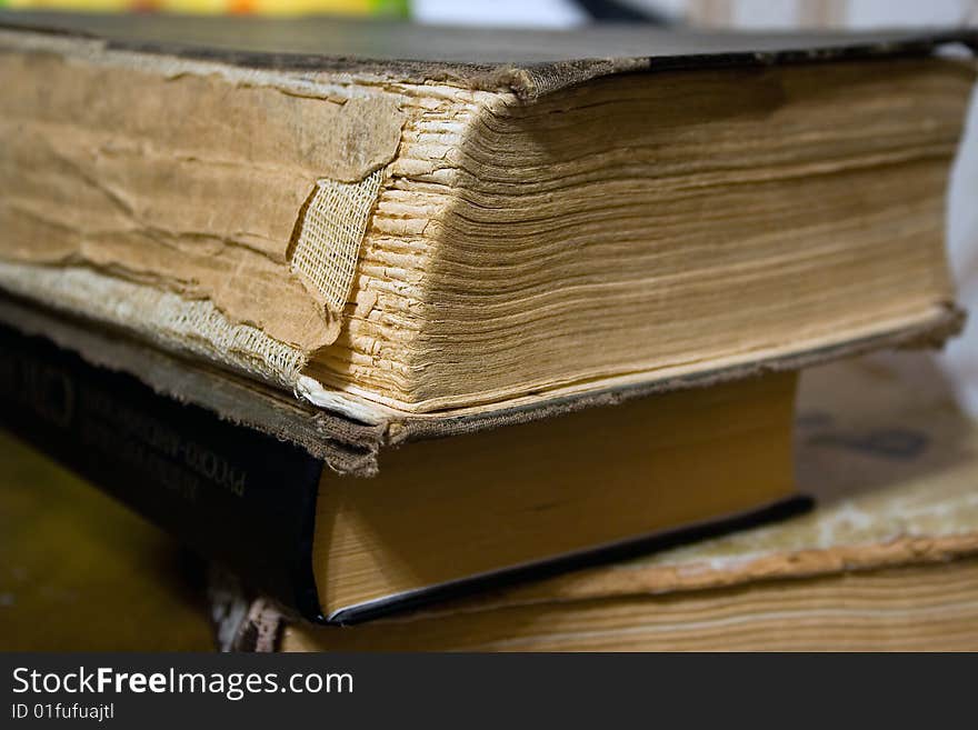 Close up view - binding of old books