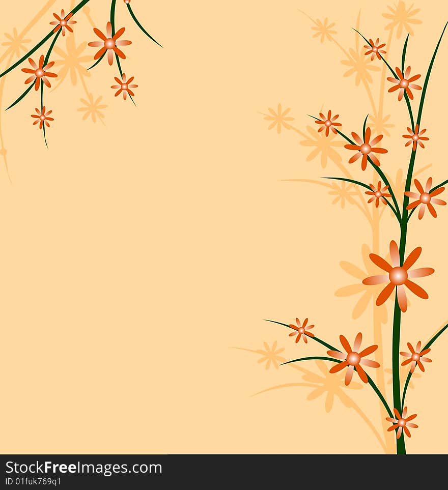 Branch of a plant, the Japanese style, background