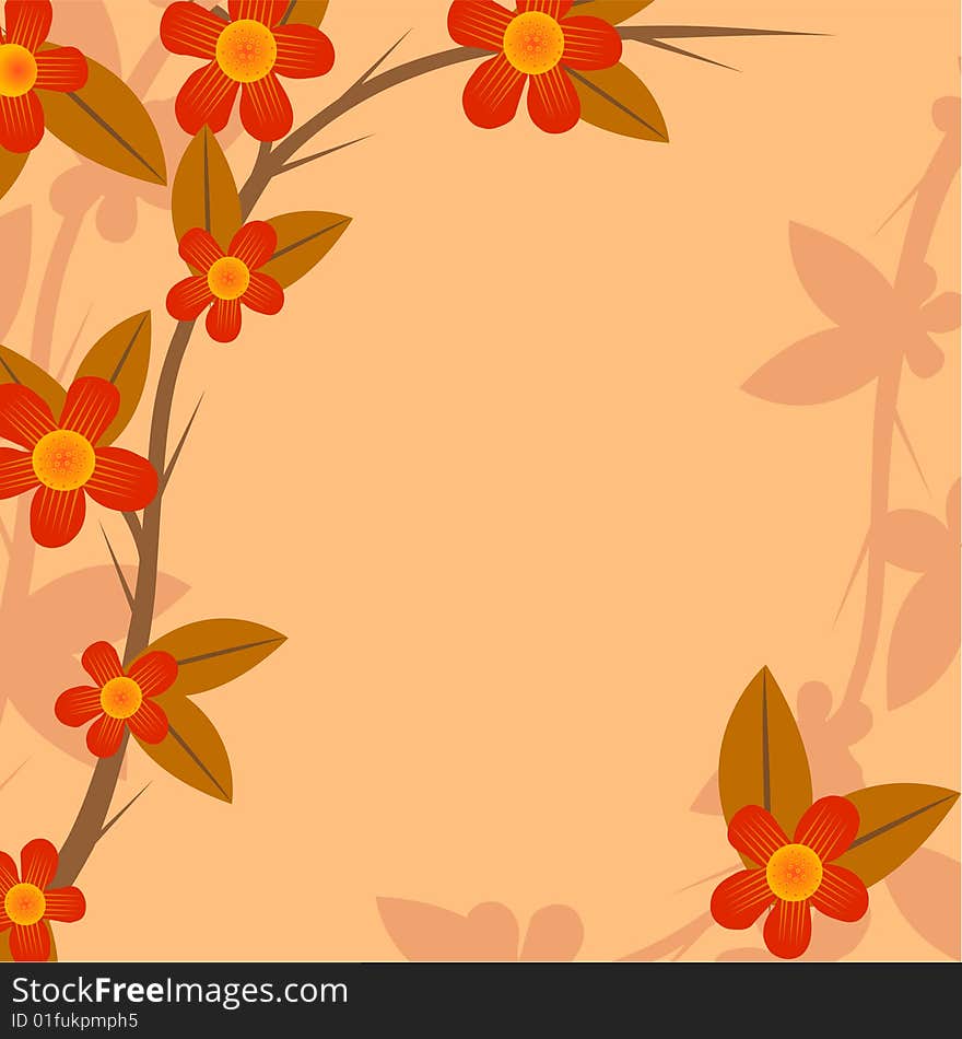 Branch of a plant, the Japanese style, background