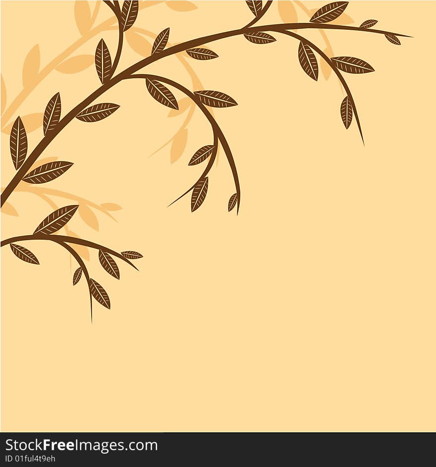 Branch of a plant, the Japanese style, background