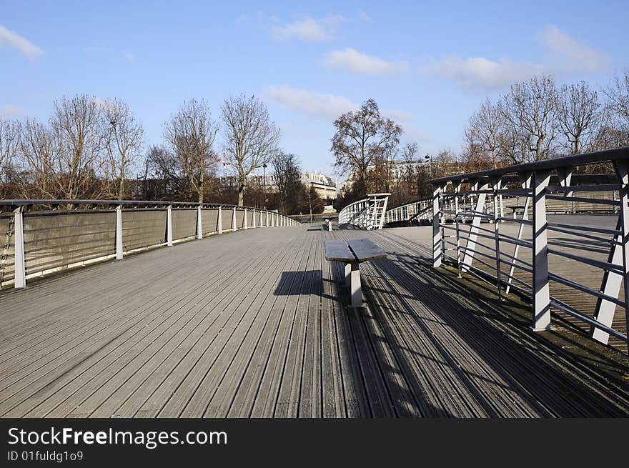 Road on bridge, road to far away