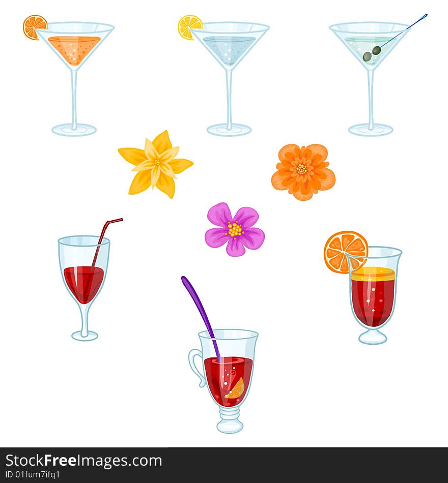 Drinks and flowers