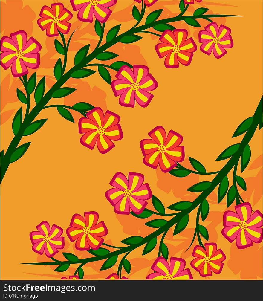 Branch of a plant, the Japanese style, background