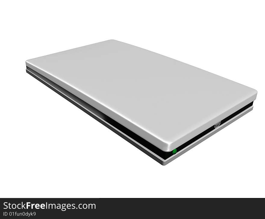 External hard drive on white. External hard drive on white