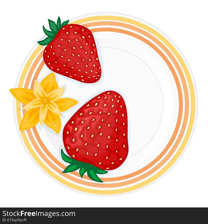 Plate With Strawberries