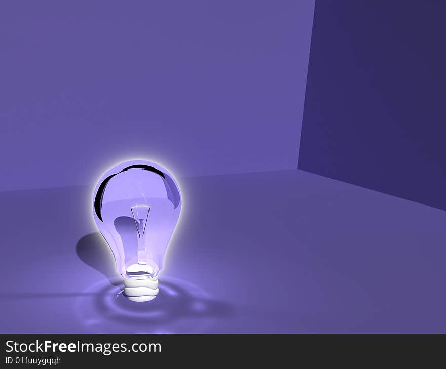 A lit, glowing light bulb. A concept for getting a bright idea. A lit, glowing light bulb. A concept for getting a bright idea.