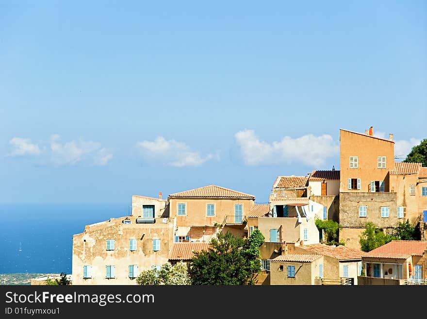 A village in the morning in Balagna (Corsica). A village in the morning in Balagna (Corsica)