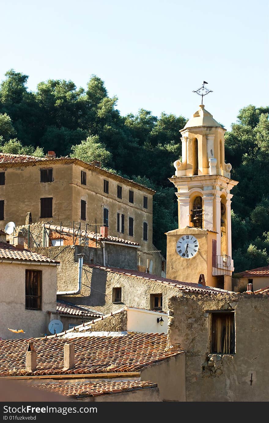 A village in the morning in Balagna (Corsica). A village in the morning in Balagna (Corsica)