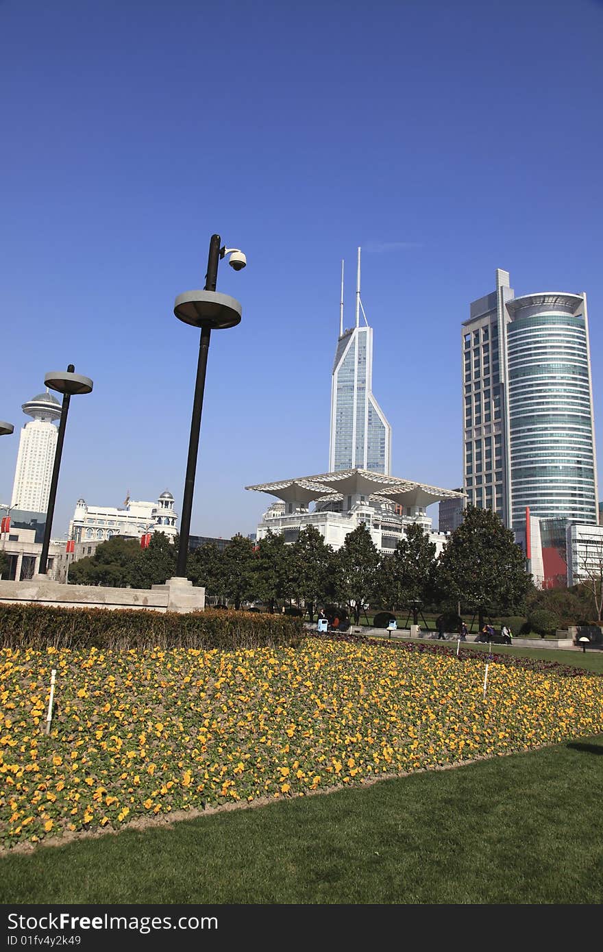 The modern building in shanghai.