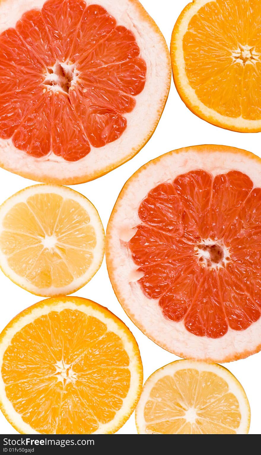 Lemon, orange and grapefruit