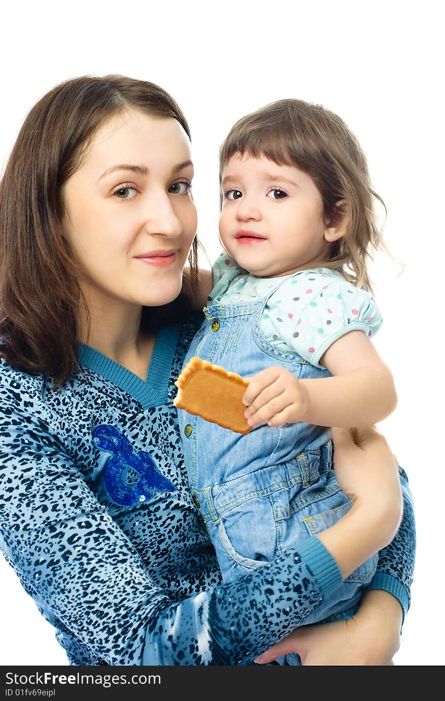 Young Mother With Her One Year Old Daughter