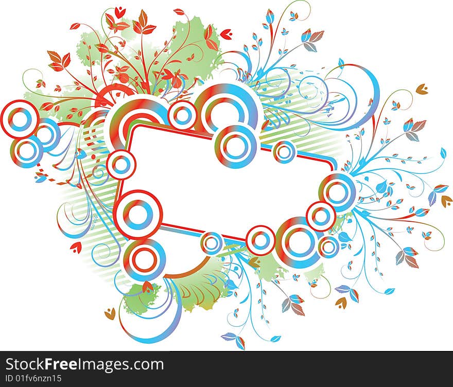 The vector illustration contains the image of floral frame