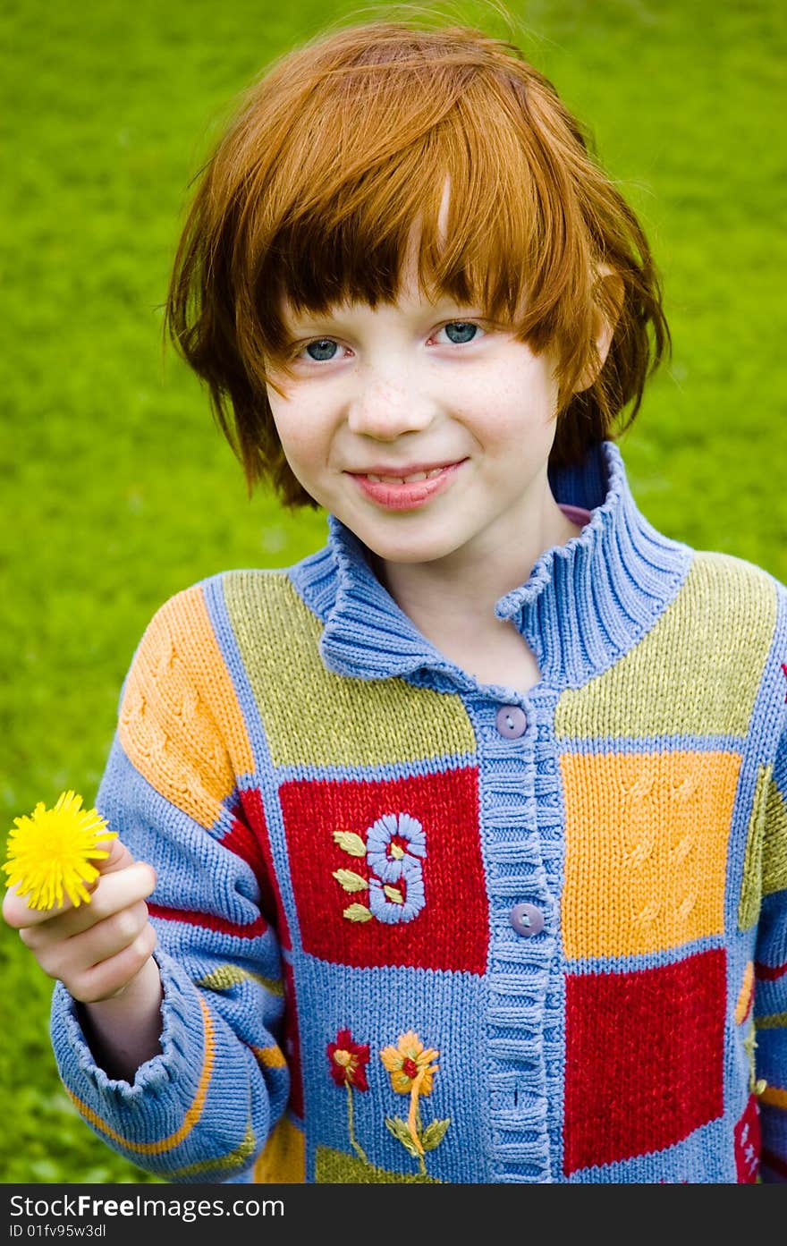 The girl with a flower